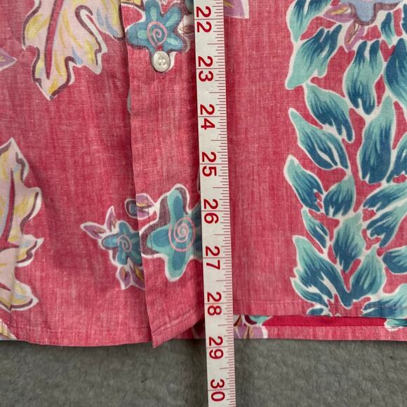 Vintage Reyn Spooner Hawaiian Camp Shirt Reverse Weave SZ L Ukulele Tropical - Picture 5 of 7